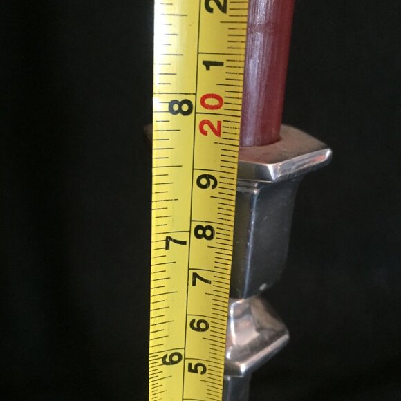 Vintage Pewter Candlestick Holder 8" Hexagonal Cottagecore Farmhouse Prairie - Picture 2 of 6